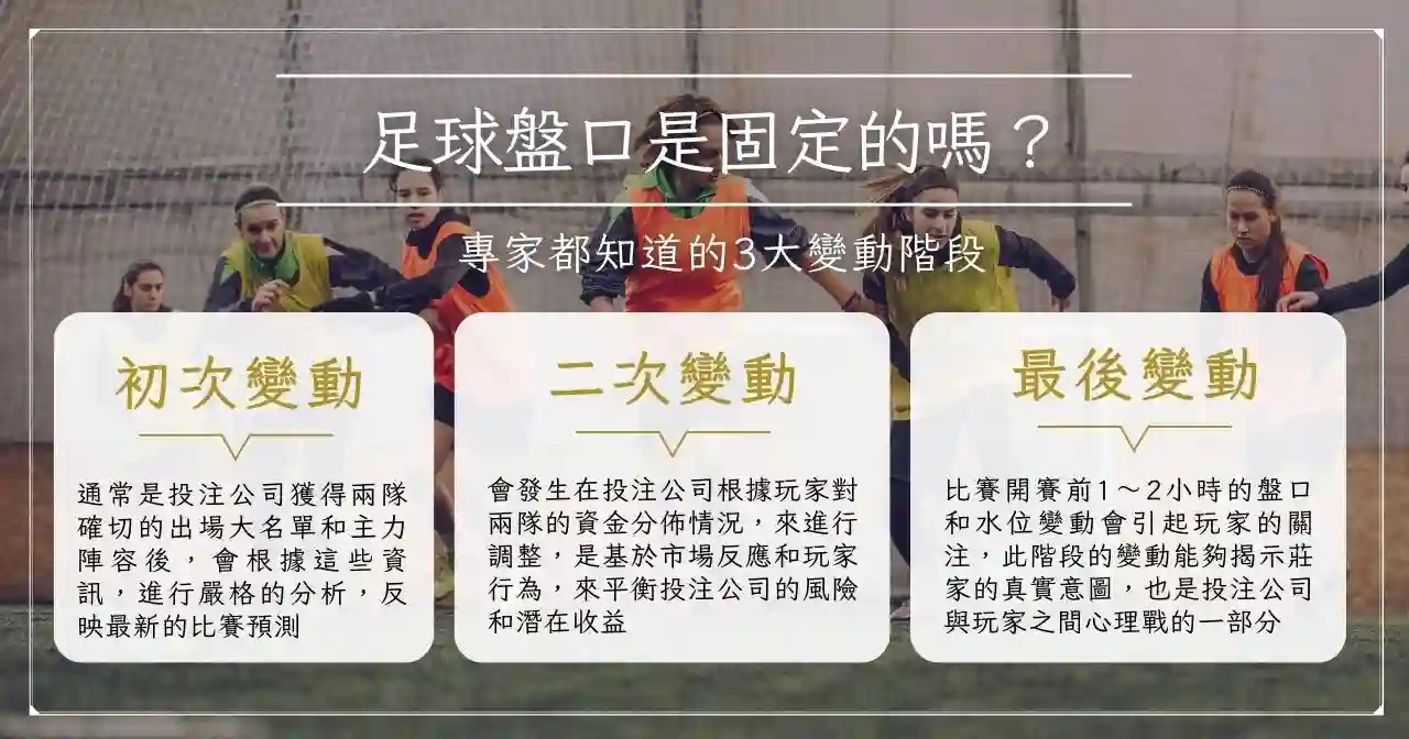 足球盤口是固定的嗎？專家都知道的 3 大變動階段